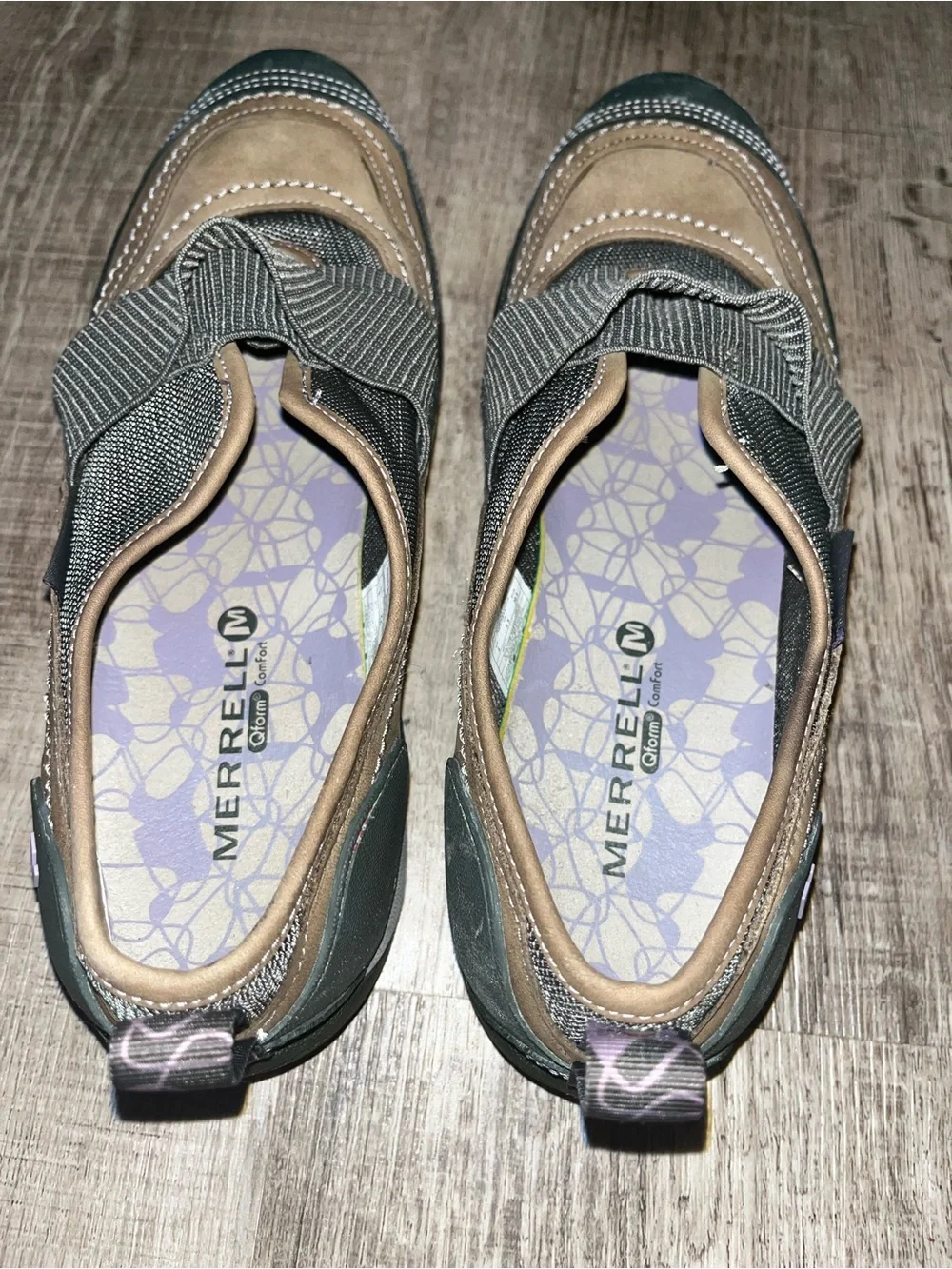 Merrell Womens Size 8 Mimosa Dusty Olive Slip On Hiking Travel Shoes EUC